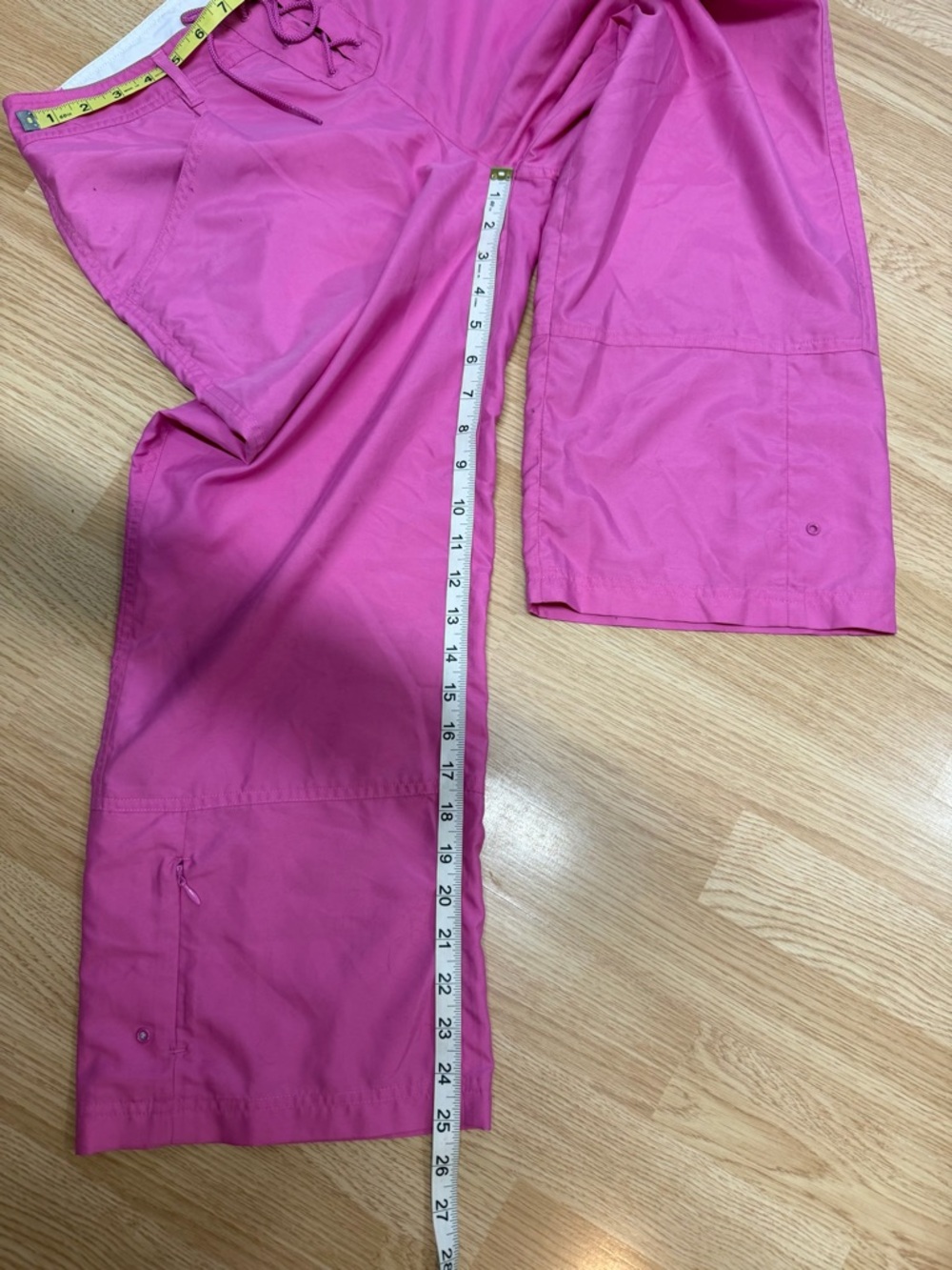 Athleta Size 12 Bright Pink Lightweight Drawstring Travel Pants - Picture 7 of 7